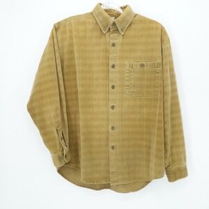 Territory Ahead Shirt Mens M Tan Plaid Corduroy CasualRetro Casual Long Sleeve